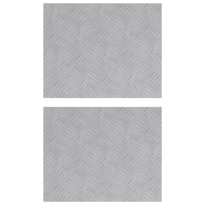 vidaXL Trepju paklājs Taisnstūra 2 pcs Sudraba 50 x 40 cm Alumīnijs