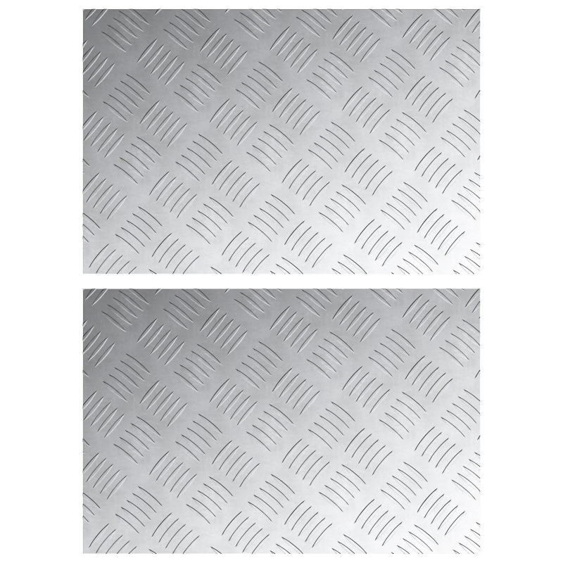 vidaXL Trepju paklājs Taisnstūra 2 pcs Sudraba 60 x 40 cm Alumīnijs