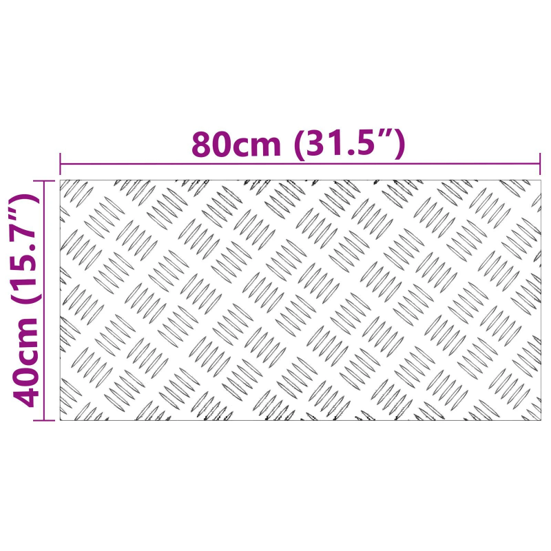 vidaXL Trepju paklājs Taisnstūra 2 pcs Sudraba 80 x 40 cm Alumīnijs
