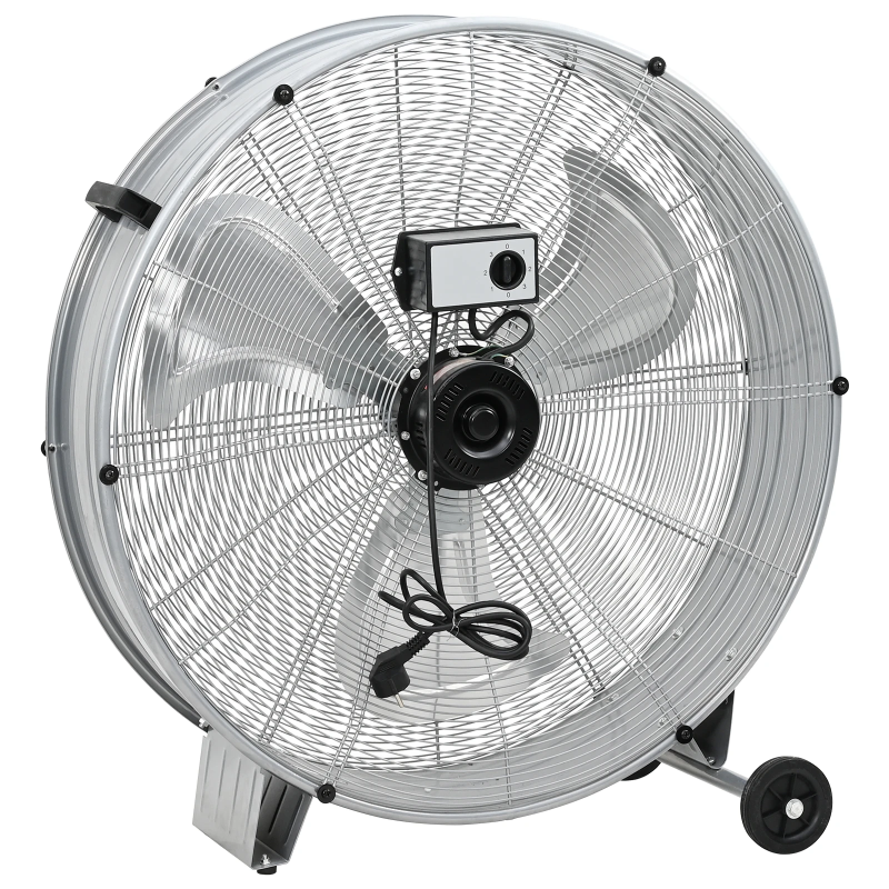 vidaXL Bungu ventilators ar riteni Sudraba 79 x 37 x 82 cm Alumīnijs