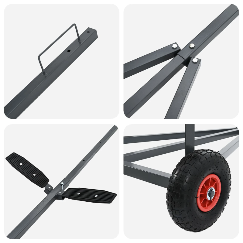 vidaXL Laivu piekabe Sudraba 302 x 107 x 42 cm Tērauds