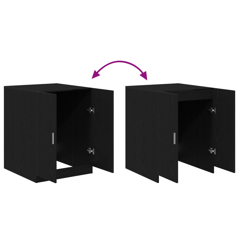 vidaXL Veļas mašīnas skapis Melns ozolkoks 70,5 x 71,5 x 91,5 cm