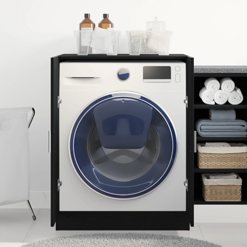 vidaXL Veļas mašīnas skapis Melns ozolkoks 70,5 x 71,5 x 91,5 cm