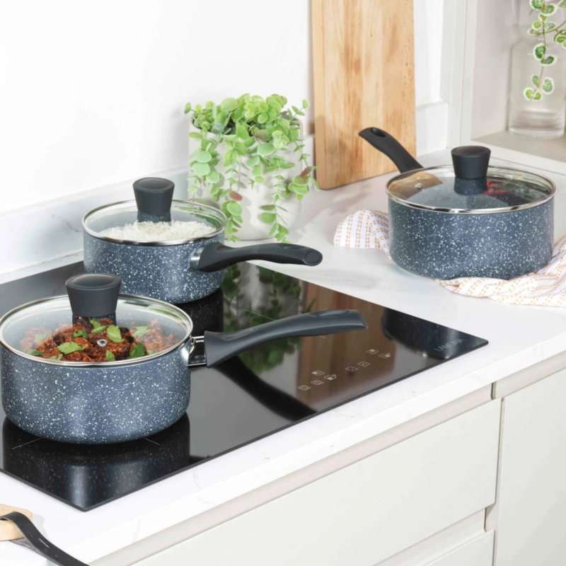 Russell Hobbs RH00847EU7 Nightfall Stone 3-Piece Saucepan Set