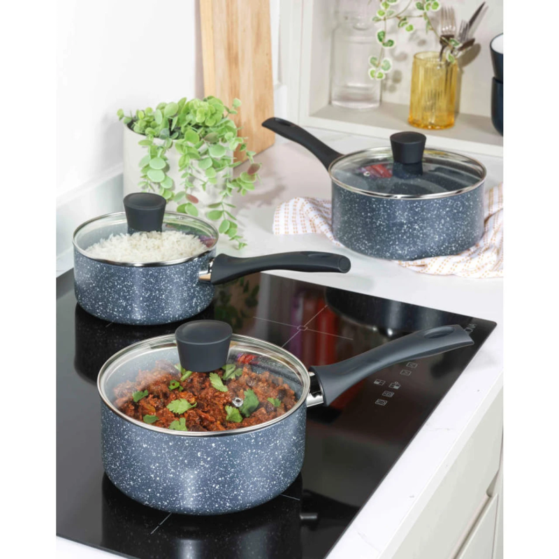 Russell Hobbs RH00847EU7 Nightfall Stone 3-Piece Saucepan Set