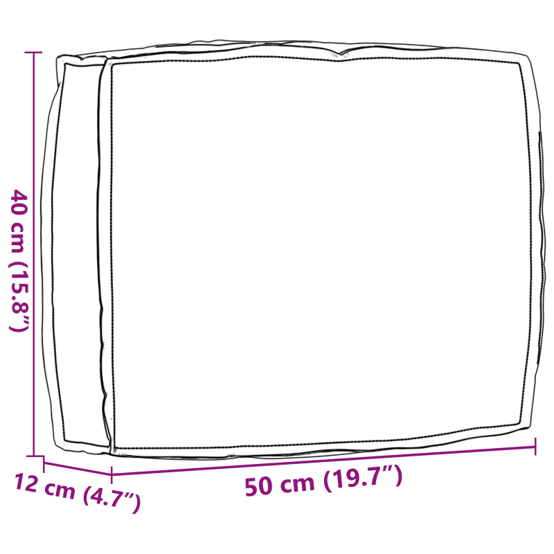 vidaXL Spilvens Antracīts 50 x 40 x 12 cm Oksforda audums