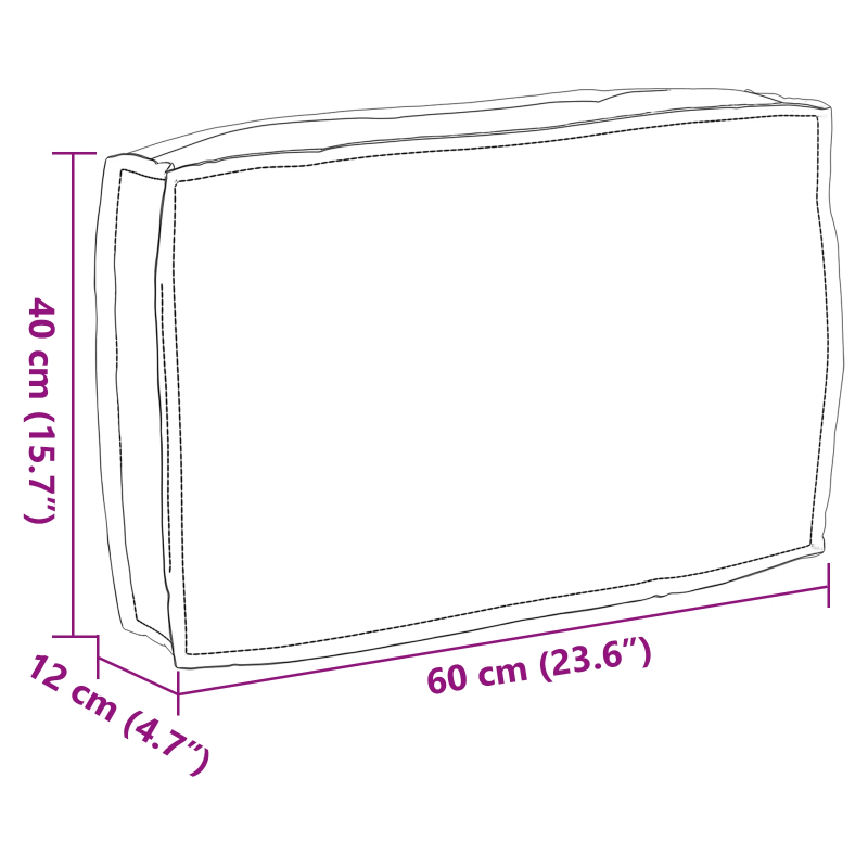 vidaXL Spilvens Krēmkrāsa 60 x 40 x 12 cm Oksforda audums