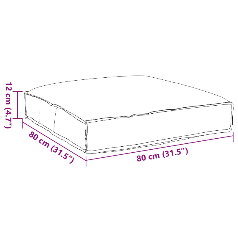 vidaXL Spilvens Daudzkrāsains 80 x 80 x 12 cm Oksforda audums
