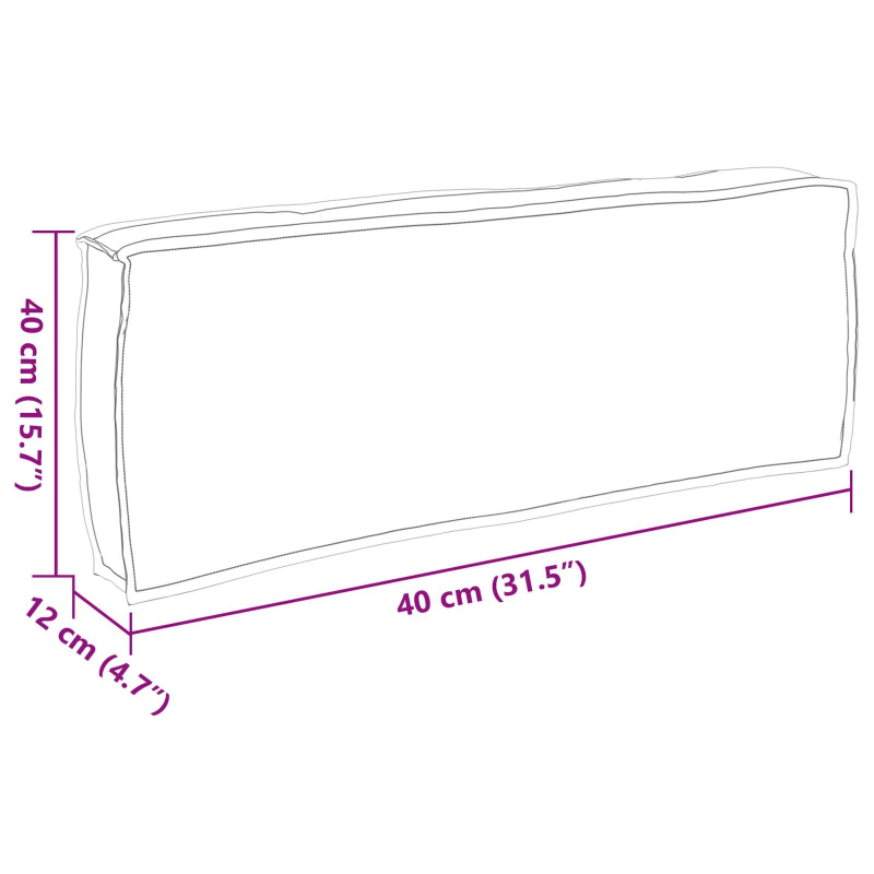vidaXL Spilvens Pelēkbrūna 120 x 40 x 12 cm Oksforda audums