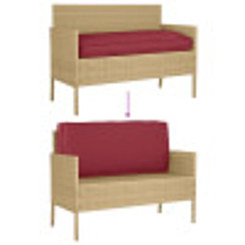 vidaXL Spilvens Vīna sarkans 120 x 50 x 12 cm Oksforda audums