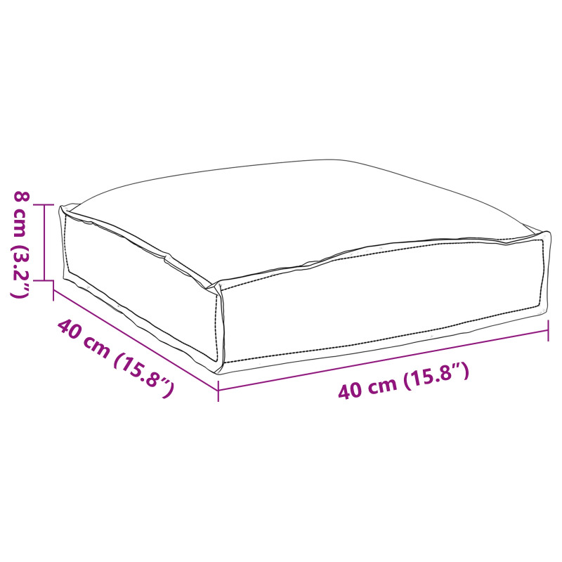 vidaXL Spilvens 4 pcs Vīna sarkans 40 x 40 x 8 cm Oksforda audums
