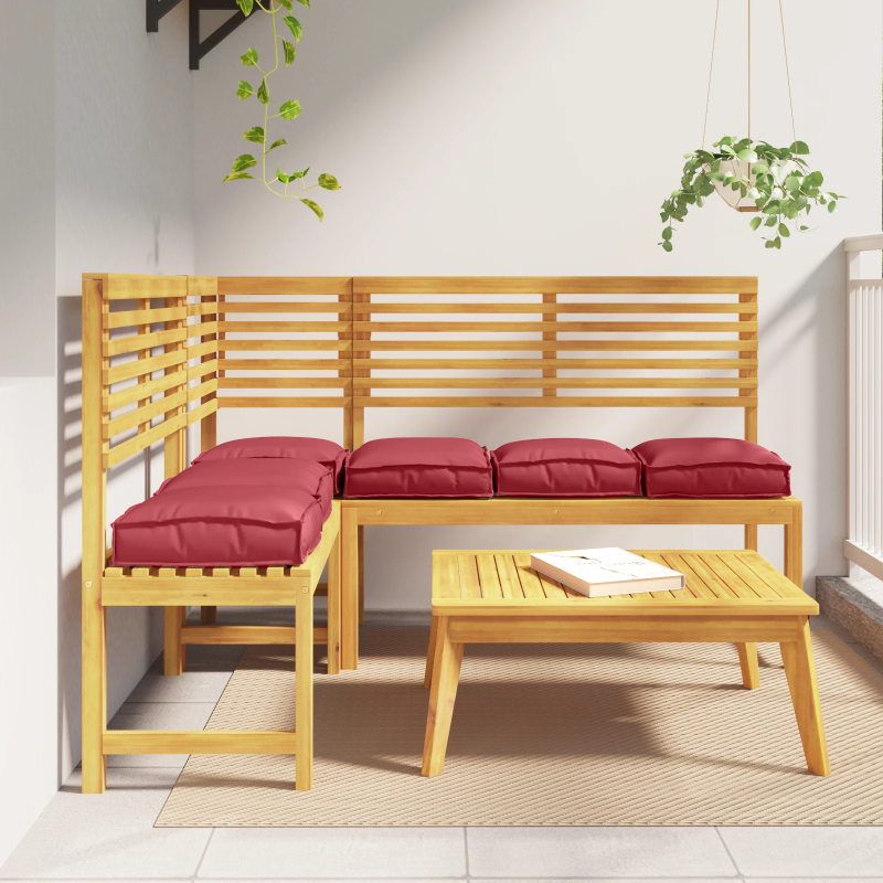 vidaXL Spilvens 6 pcs Vīna sarkans 40 x 40 x 8 cm Oksforda audums