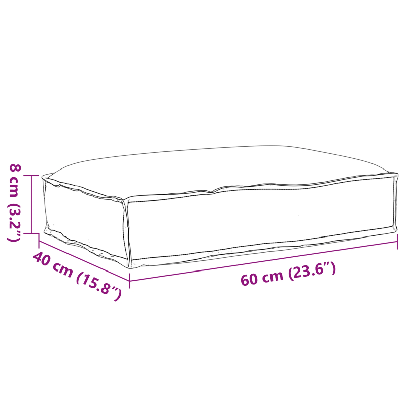 vidaXL Spilvens Daudzkrāsains 60 x 40 x 8 cm Oksforda audums