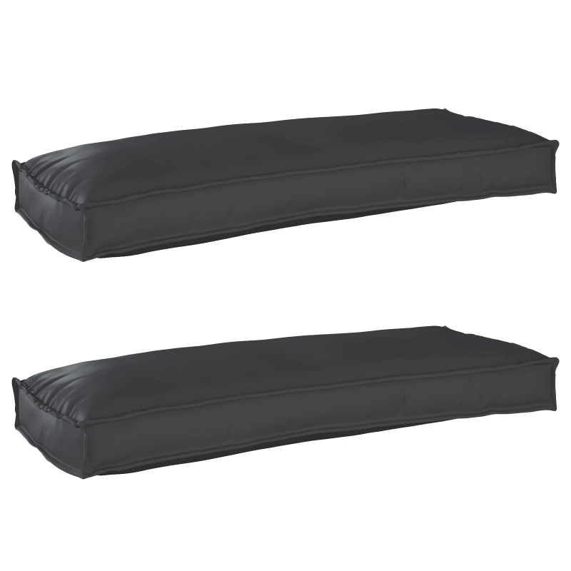 vidaXL Kastīšu spilvenu komplekts 2 pcs Melna 100 x 40 x 8 cm