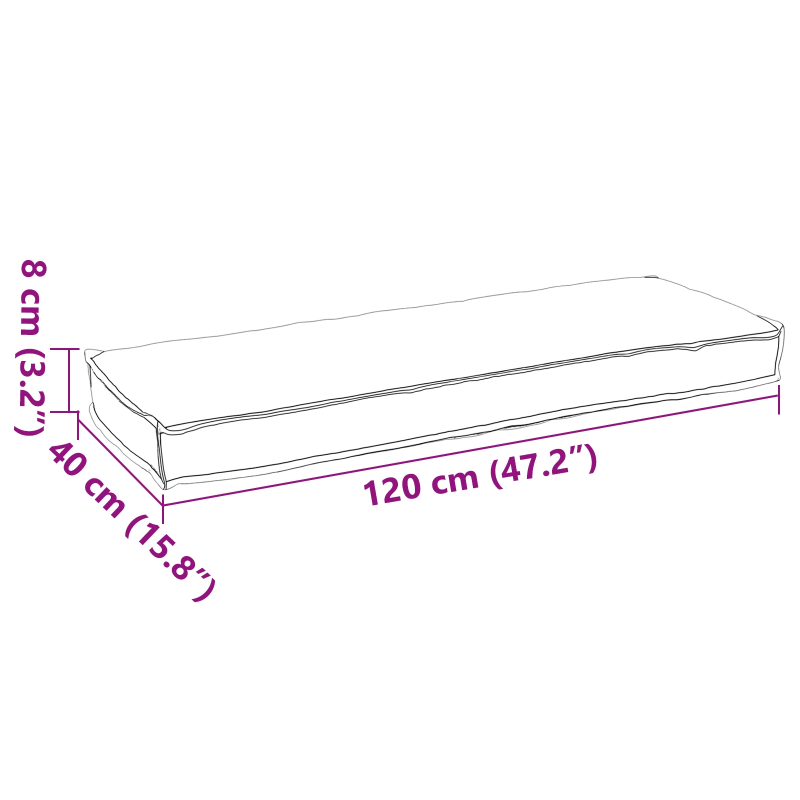 vidaXL Kastīšu spilvenu komplekts 2 pcs Pelēka 120 x 40 x 8 cm