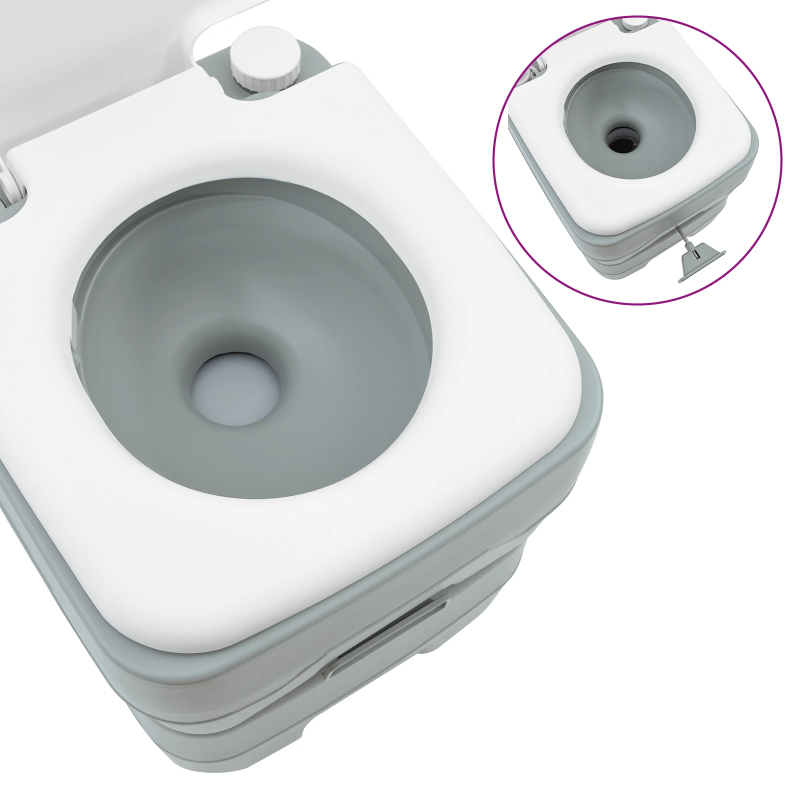 vidaXL Nometnes tualete Pelēka 41,5 x 36,5 x 42 cm