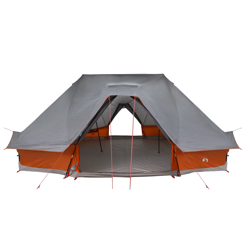 vidaXL Ģimenes Tipi Telts Tipi Pelēka un oranža 680 x 430 x 270 cm
