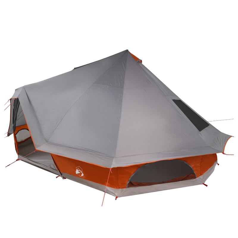 vidaXL Ģimenes Tipi Telts Tipi Pelēka un oranža 680 x 430 x 270 cm