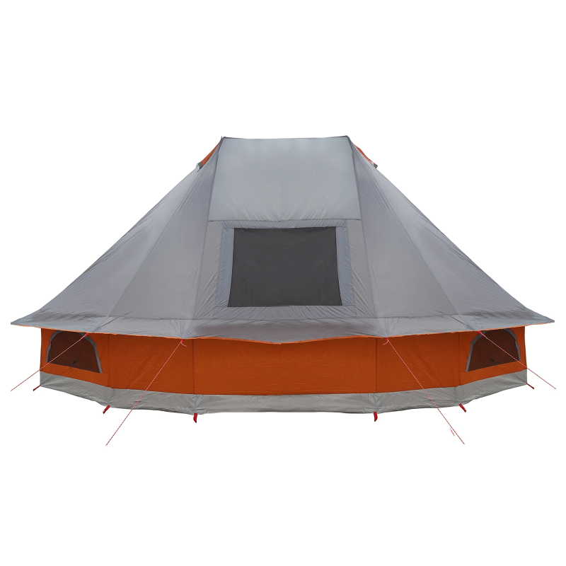 vidaXL Ģimenes Tipi Telts Tipi Pelēka un oranža 680 x 430 x 270 cm