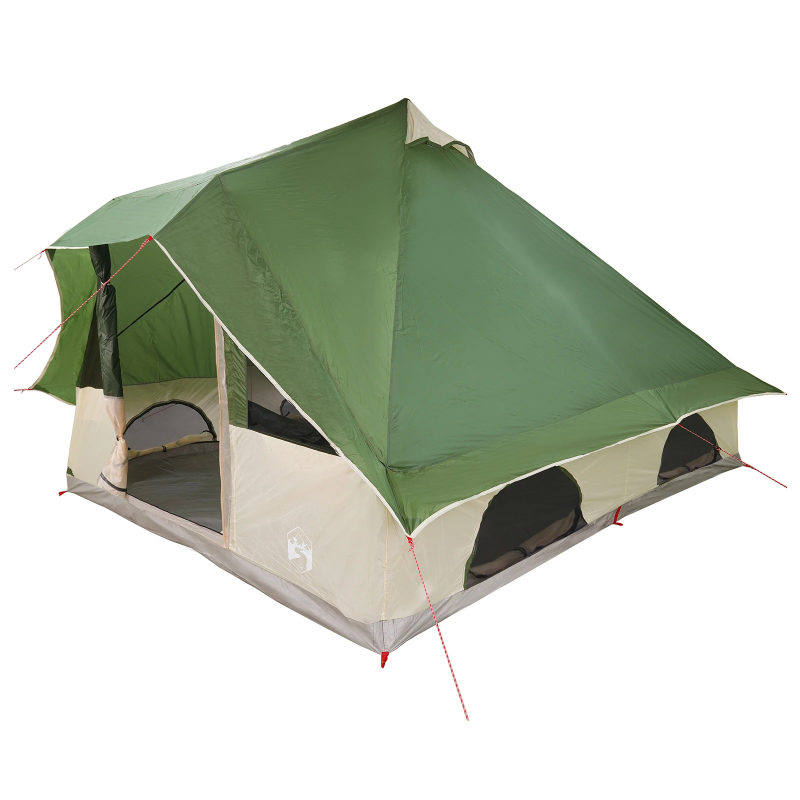 vidaXL Tipi telts ar jumtu Zaļa 358 x 296 x 258 cm tafta