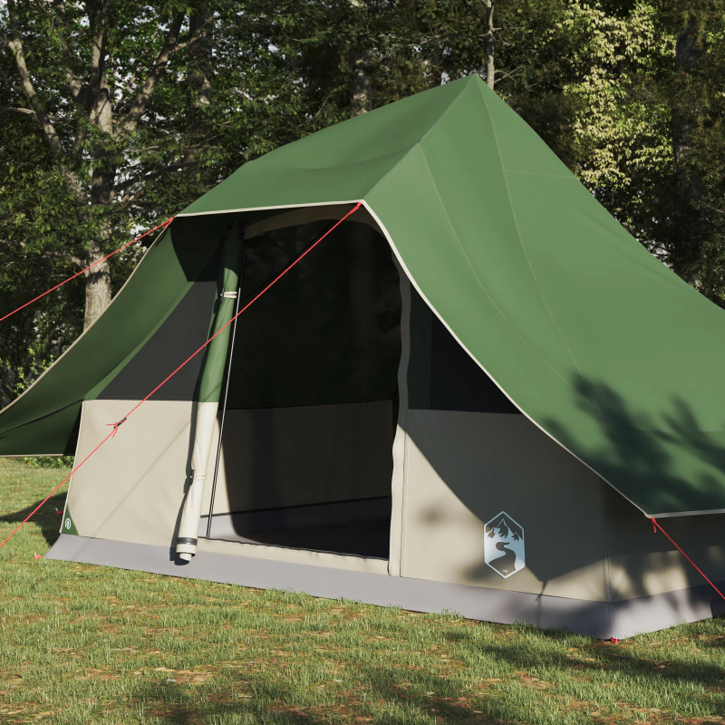 vidaXL Tipi telts ar jumtu Zaļa 364 x 281 x 257 cm tafta