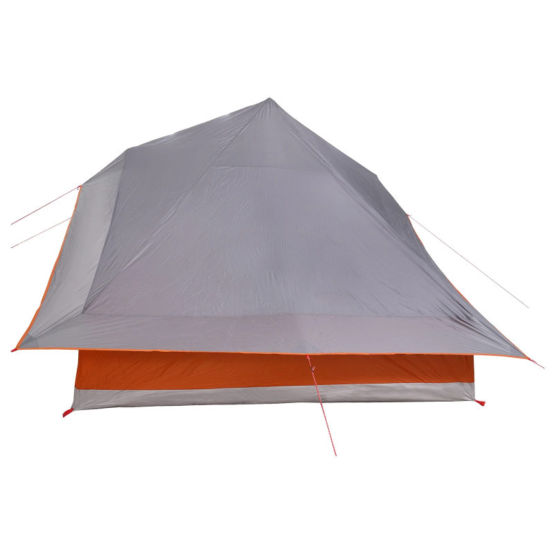 vidaXL Tipi telts ar jumtu Pelēka un oranža 364 x 281 x 257 cm tafta