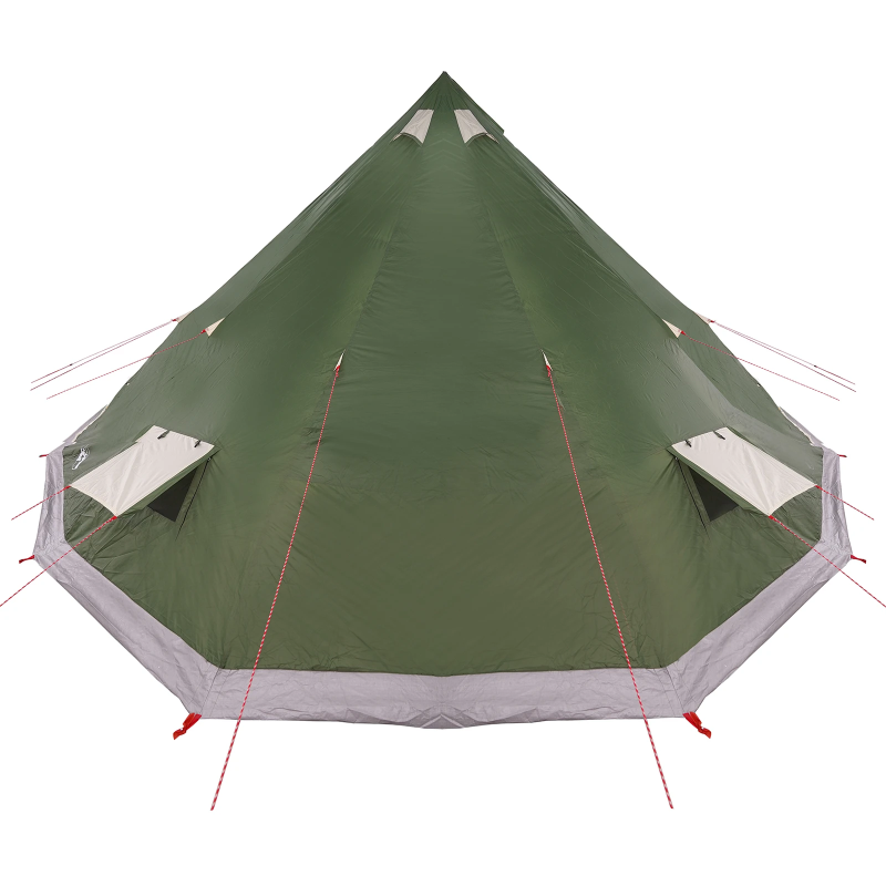 vidaXL Ģimenes Tipi Telts ar jumtu Zaļa 560 x 560 x 300 cm