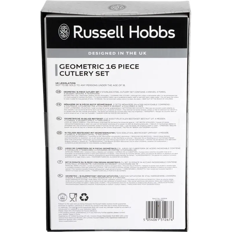 Russell Hobbs RH01519EU7 Geometric cutlery set 16pcs