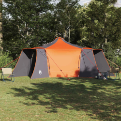 vidaXL Tipi telts ar jumtu Pelēka un oranža 492 x 492 x 275 cm audums