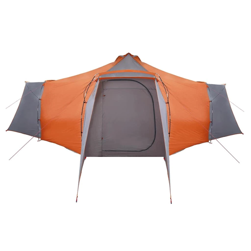 vidaXL Tipi telts ar jumtu Pelēka un oranža 492 x 492 x 275 cm audums