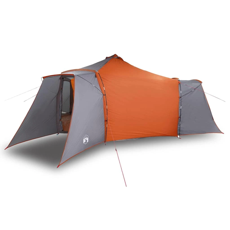 vidaXL Tipi telts ar jumtu Pelēka un oranža 492 x 492 x 275 cm audums