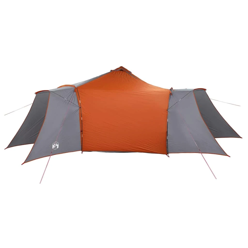 vidaXL Tipi telts ar jumtu Pelēka un oranža 492 x 492 x 275 cm audums