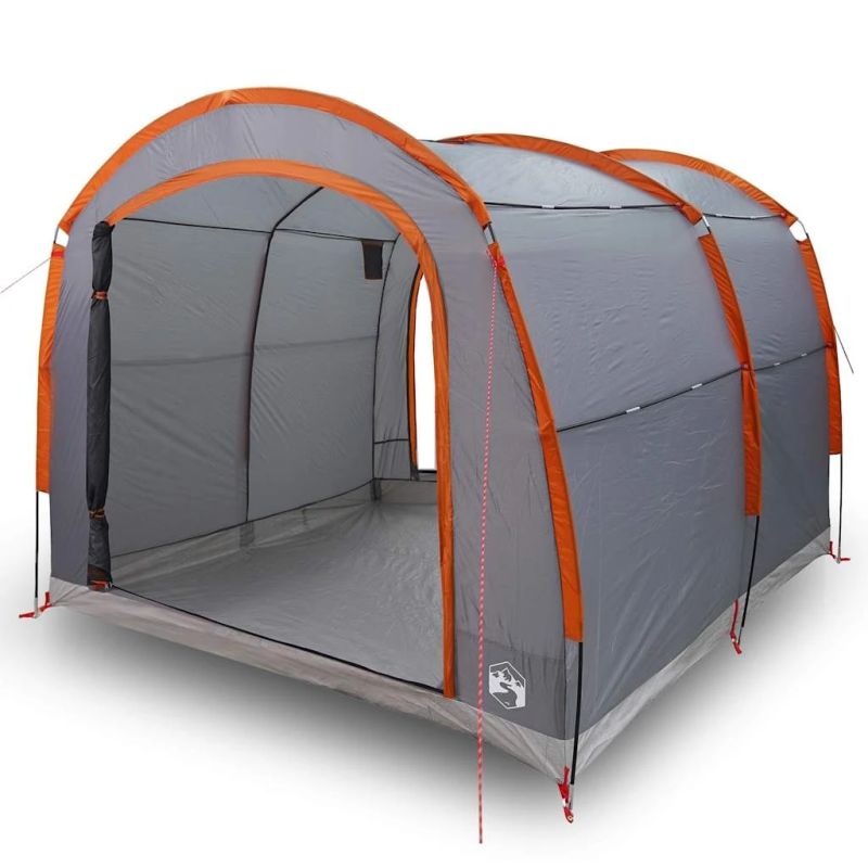 vidaXL Telts ar jumtu Pelēka ar oranžu 268 x 240 x 191 cm Poliesters