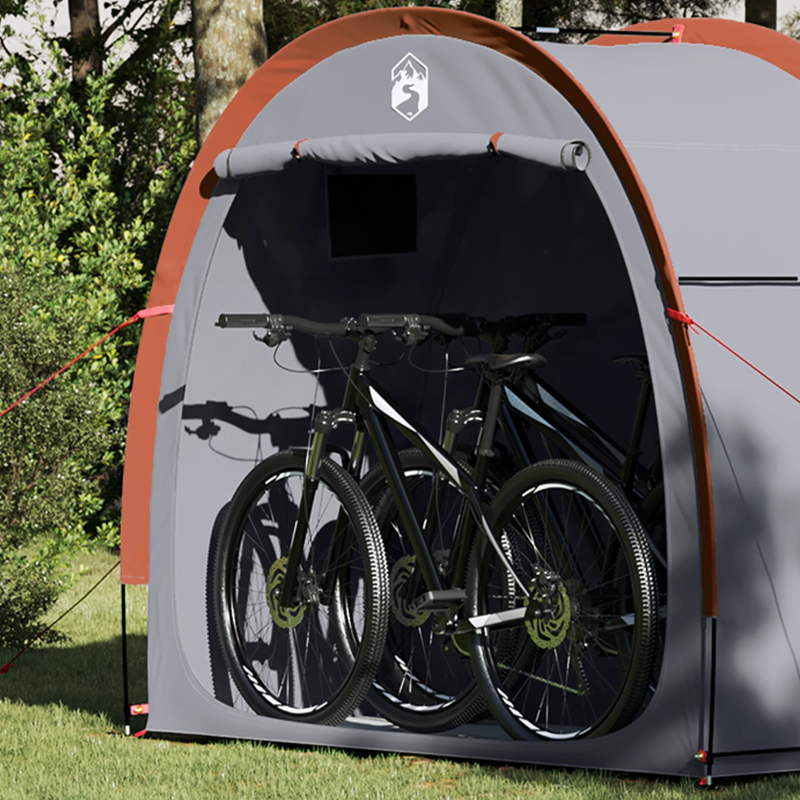 vidaXL Velosipēdu uzglabāšanas telts ar jumtu Pelēka un oranža
