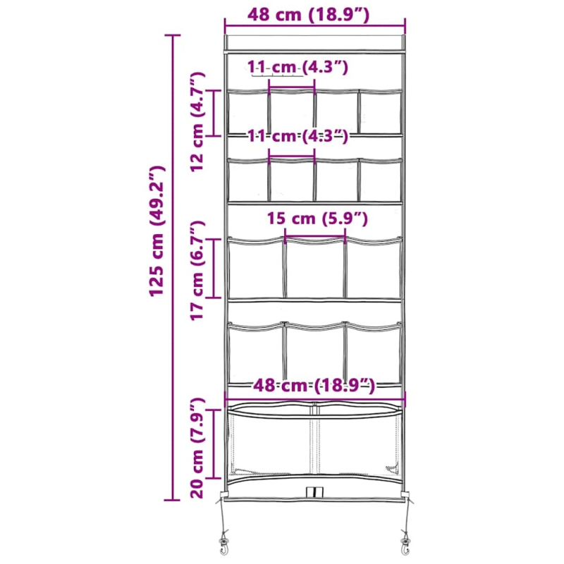 vidaXL Uzglabāšanas maisiņš Melna un zila 125 x 48 cm oksforda