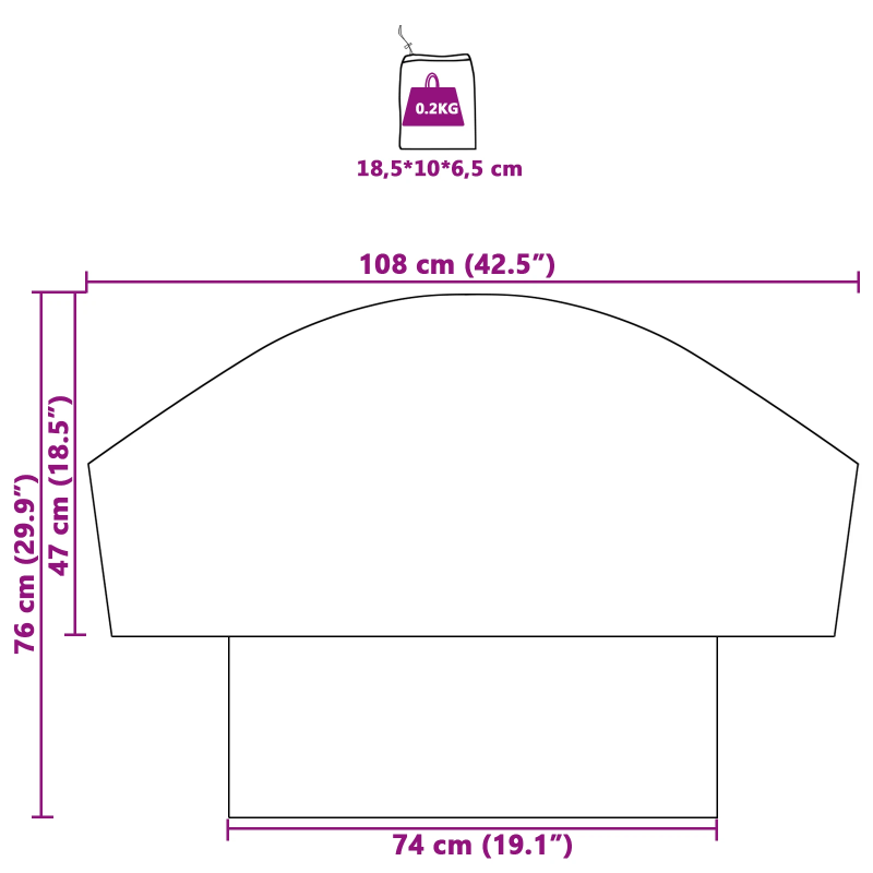 vidaXL Riteņa diska uzlika Melna un zila 108 x 76 cm oksforda