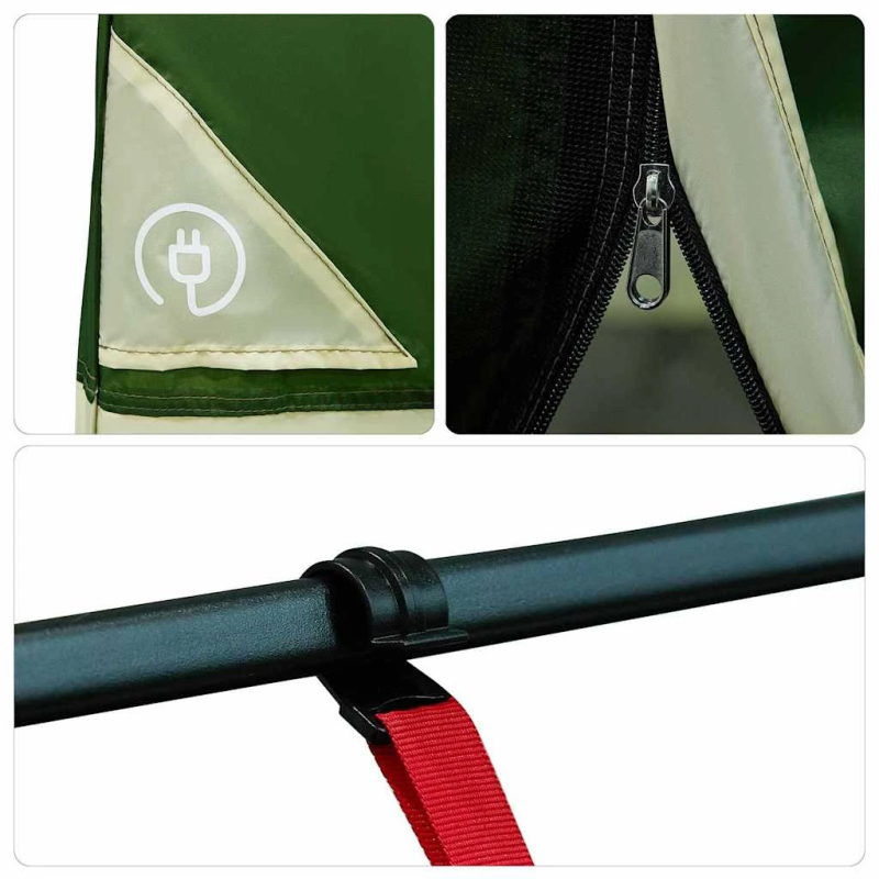 vidaXL Iekšējā telts ar jumtu Zaļa 280 x 220 x 176 cm tafta