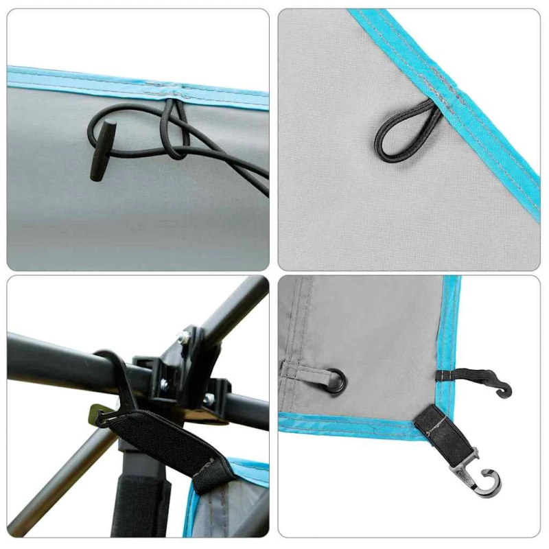 vidaXL Karājošais telts organizators Pelēka un zila 320 x 182 cm