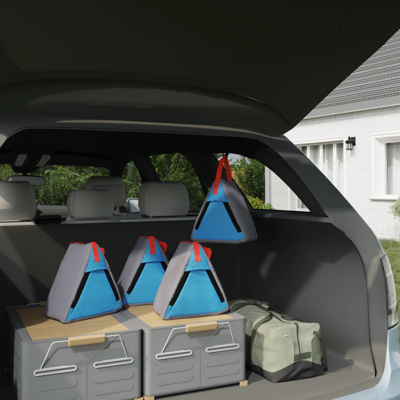 vidaXL Uzglabāšanas maisiņš 4 pcs Pelēka un zila 24 x 16 x 24 cm