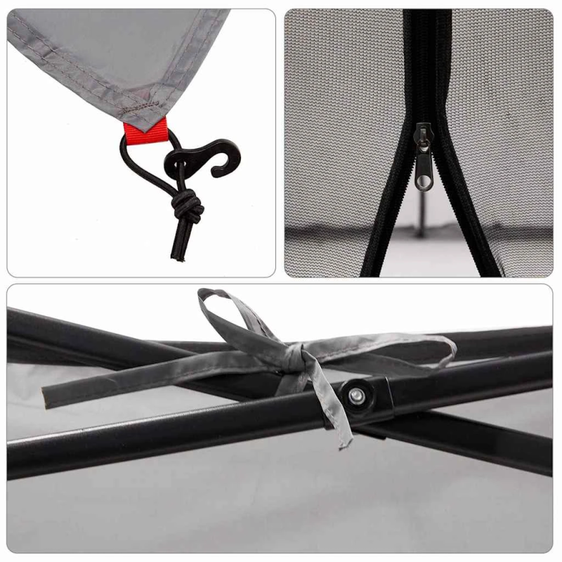 vidaXL Iekšējā telts Pelēka un oranža 303 x 303 x 196 cm tafta