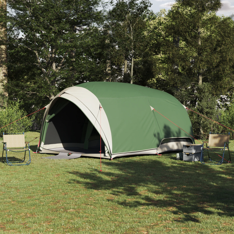 vidaXL Tuneļa telts ar jumtu Zaļa 410 x 285 x 198 cm tafta