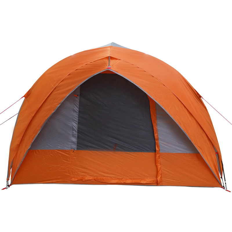 vidaXL Tuneļa telts ar jumtu Pelēka un oranža 410 x 285 x 198 cm tafta