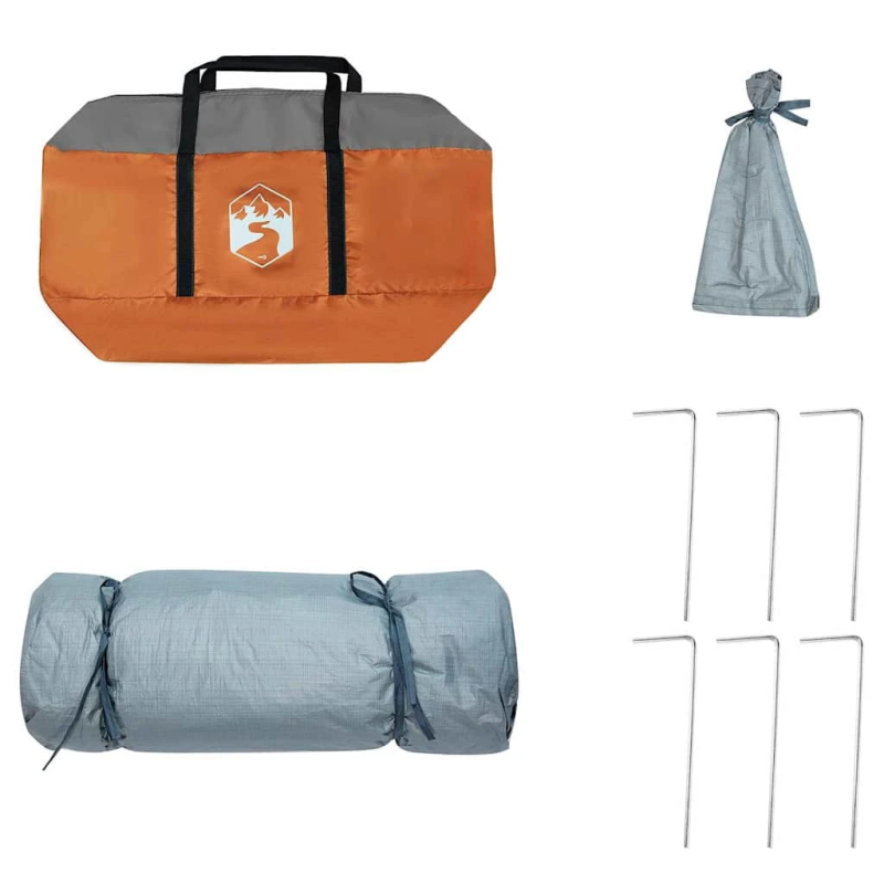 vidaXL Iekšējā telts Pelēka un oranža 291 x 291 x 240 cm tafta