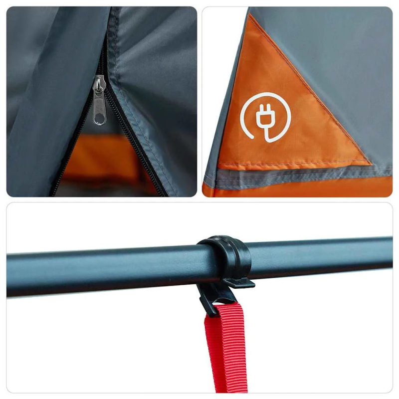 vidaXL Iekšējā telts Pelēka un oranža 291 x 291 x 240 cm tafta