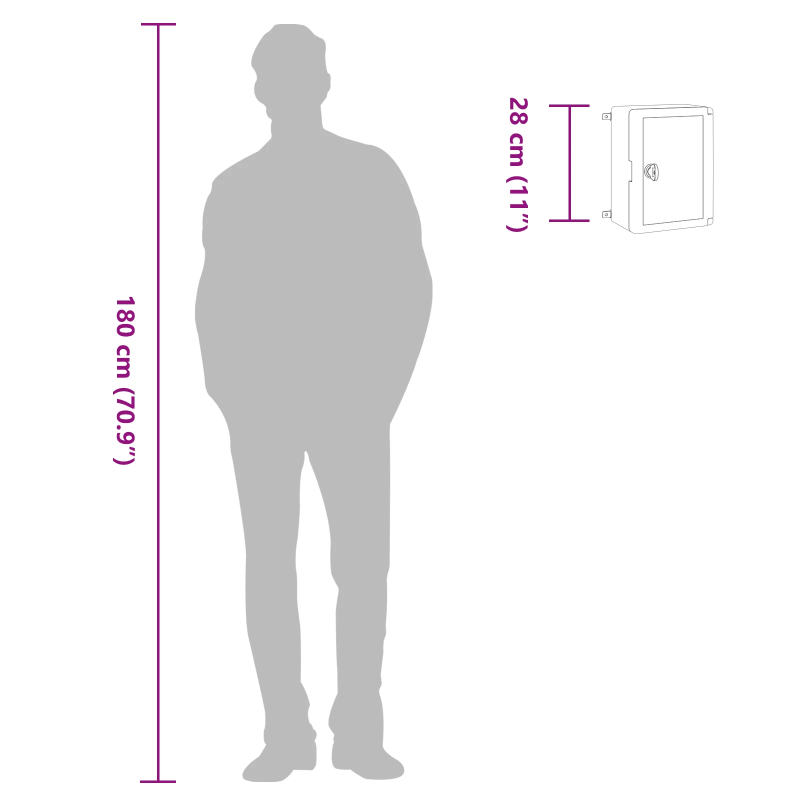 vidaXL Kontroles skapis Pelēka 47 x 20 x 60 cm ABS plastmasa