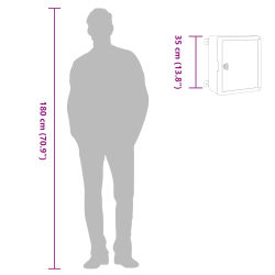 vidaXL Kontroles skapis Pelēka 47 x 20 x 60 cm ABS plastmasa