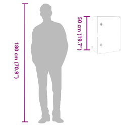 vidaXL Kontroles skapis Pelēka 47 x 20 x 60 cm ABS plastmasa