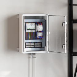 vidaXL Kontroles skapis Pelēka 35 x 19,5 x 50 cm ABS plastmasa