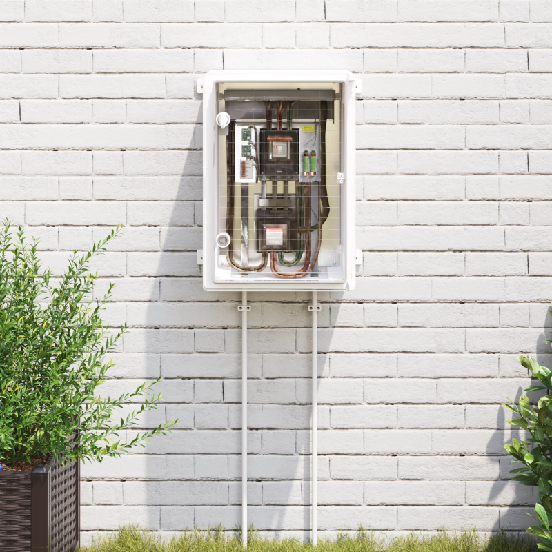 vidaXL Kontroles skapis Pelēka 35 x 19,5 x 50 cm ABS plastmasa