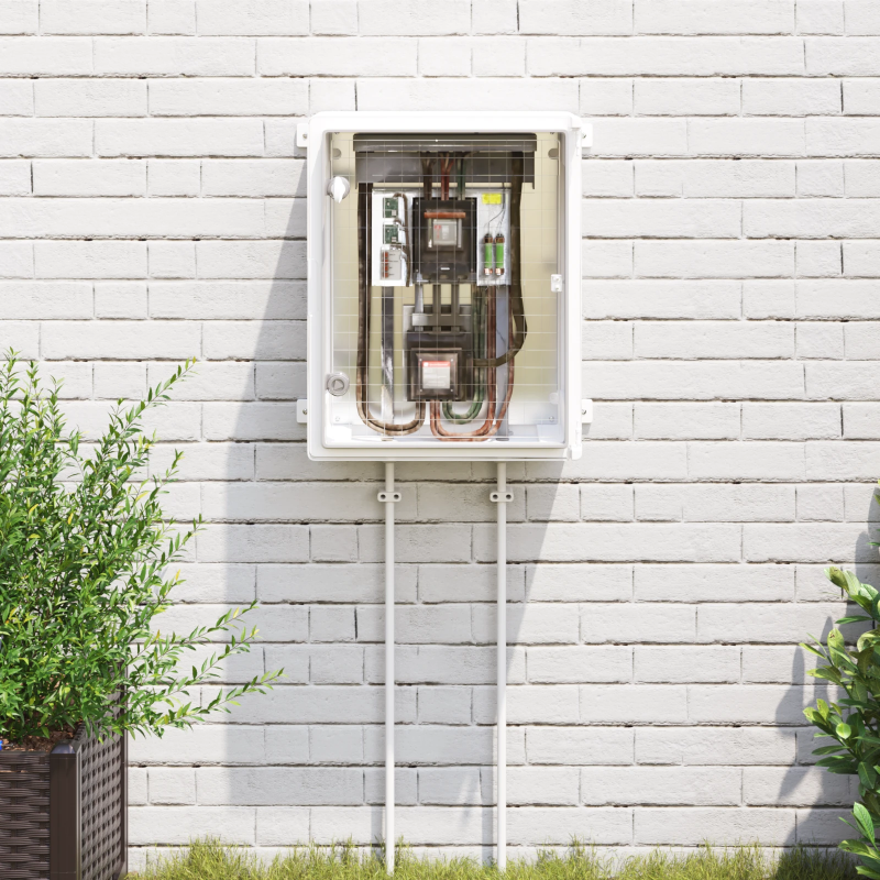 vidaXL Kontroles skapis Pelēka 40 x 17,5 x 50 cm ABS plastmasa